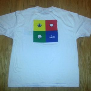 90s Don Q Rum T-Shirt Primary Colors Peace Smiley Face XL