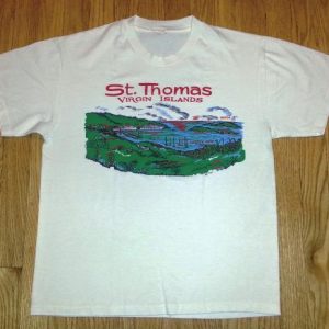 1985 St. Thomas T-Shirt Caribbean Island Travel Map Sz M