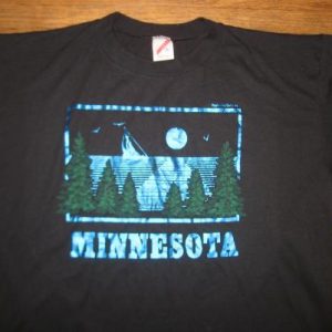 Vintage 1980's shiny metallic Minnesota t-shirt, soft & thin