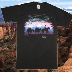 Vintage 1990 Idaho mountains iron on t-shirt, small