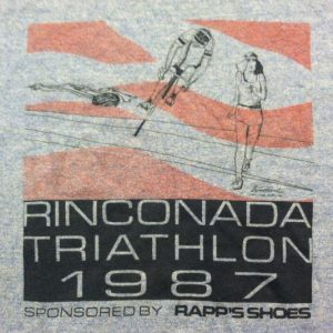 Vintage 1987 Rinconada triathlon heather blue t-shirt