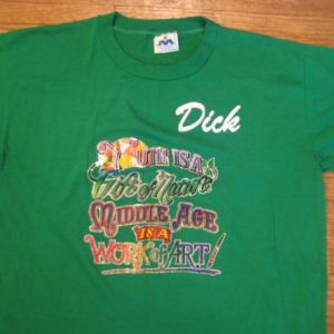 Vintage 1980's over the hill Dick iron-on t-shirt, L-XL