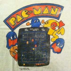 Vintage 1980's PAPER THIN Pac Man video game t-shirt