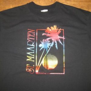 Vintage 1980's shiny Saint Maarten t-shirt, XL