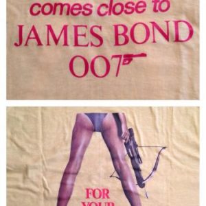 Vintage 1983 James Bond For Your Eyes Only movie t-shirt