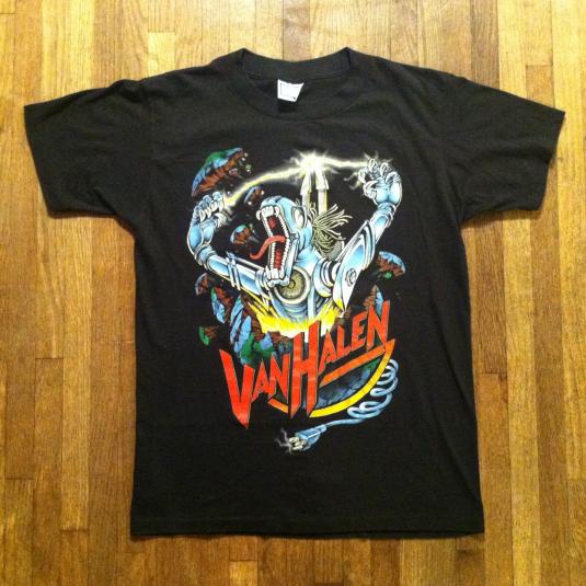 Vintage 1980’s Van Halen Kicks Ass robot dinosaur t-shirt | Defunkd