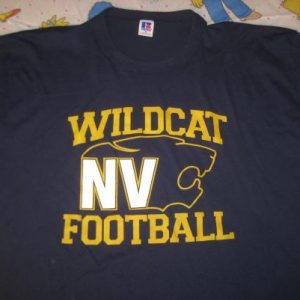 vintage 1980's NV Wildcat Football t-shirt, soft and thin