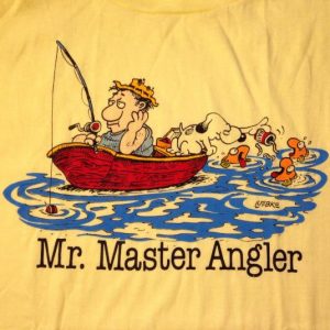 Vintage 1980's deadstock funny fisherman t-shirt