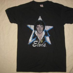 Vintage 80s sparkly Elvis t-shirt, soft and thin