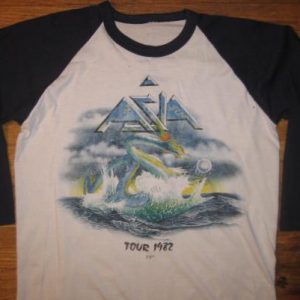 Vintage 1982 Asia raglan rock concert t-shirt