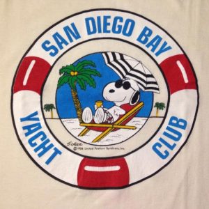 Vintage 1980's Snoopy San Diego Bay Yacht Club t-shirt