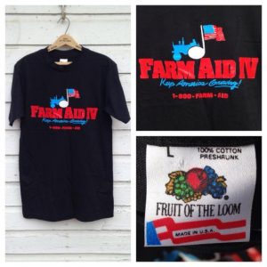 Vintage 1990 Farm Aid IV concert t-shirt