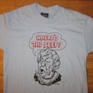 Vintage 1980's Wendy's "Where's The Beef" t-shirt, S-M