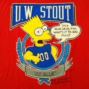 Vintage 1990 Bart Simpson UW Stout The Simpsons t-shirt