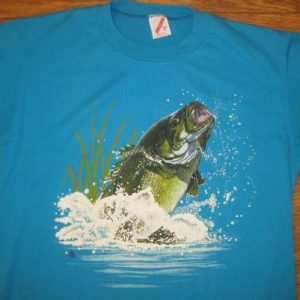 Vintage 1980's jumping fish t-shirt, fishing, outdoors