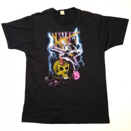 Vintage 1980’s heavy metal glam rock punk skeleton t-shirt | Defunkd