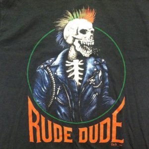 Vintage 1980's punk rock skeleton t-shirt