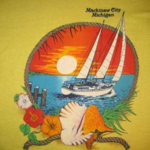 Vintage 1980's beautiful Michigan t-shirt, soft and thin, XL