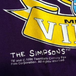 Vintage 1990 Bart Simpson Minnesota Vikings t-shirt