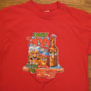 Vintage 1980's gentlemanly beer iron-on t-shirt, S-M