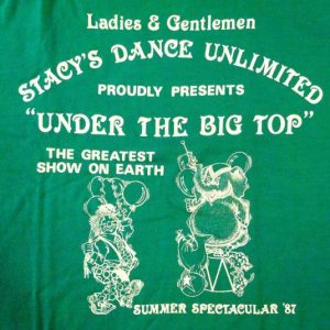 Vintage 1987 circus dance clown elephant t-shirt