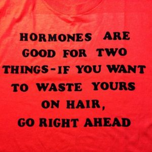 Vintage Funny 1980's bald man & hormones t-shirt