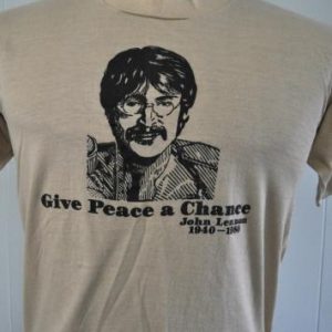 Vintage John Lennon TShirt 1980 Tee Give Peace a Chance 80s