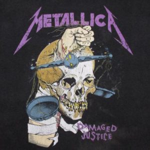 Metallica 1988 Damaged Justice Vintage T Shirt Summer 80's