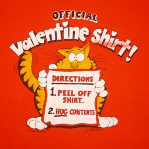 Official Valentine 80's Vintage T Shirt Cat Valentine's Day