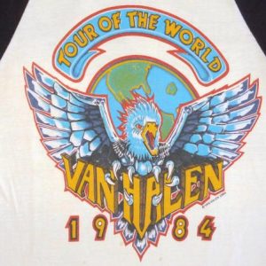 Van Halen 1984 Tour Of World Raglan Jersey Vintage T Shirt