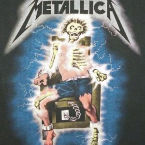 Metallica 1987 Electric Chair Vintage T Shirt Glows