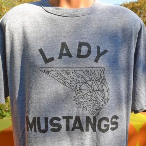 vintage LADY MUSTANGS basketball tri-blend rayon t-shirt 80s