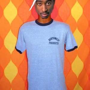 vintage NORTHWEST products heathered blue ringer t-shirt 70s