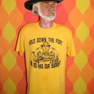 vintage BIG ED potts labor union paper history t-shirt 80s