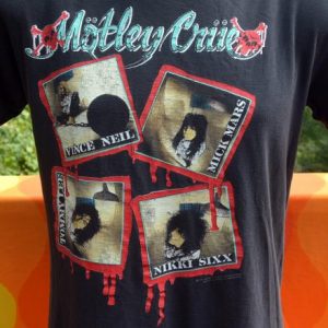 vintage MOTLEY CRUE t-shirt band tour black Medium 80s