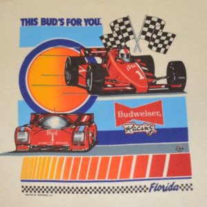 vintage this BUD'S for you budweiser indy car racing t-shirt