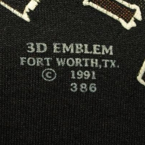 Vtg 1991 Harley Davidson 3D Emblem Fort Worth Texas T-shirt