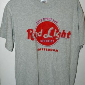 Vintage Save Night Life Red Light District Amsterdam T-shirt