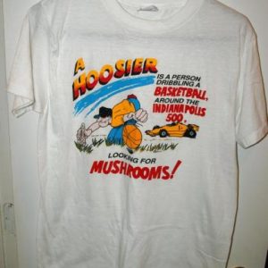 Vtg Hoosier Dribbling Indy 500 Looking For Mushrooms T-shirt