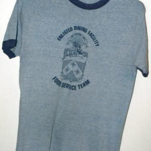 Vtg 80s/90s USS Roanoke AOR-7 Enlisted Food Service T-shirt
