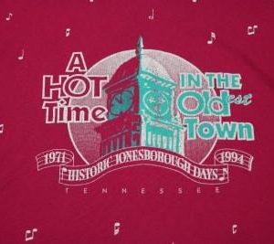 vtg 1994 HOT TIME IN THE OLD TOWN tennessee shirt XL