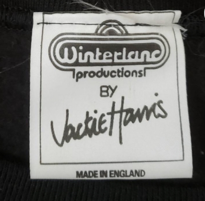 Winterland Productions Jackie Harris Made in England Tag