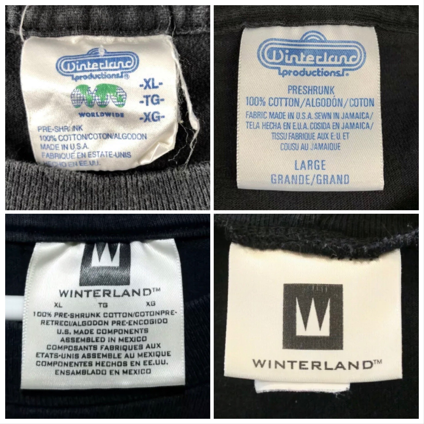History of Winterland Brand Vintage T-Shirt Tags: 1974-2011