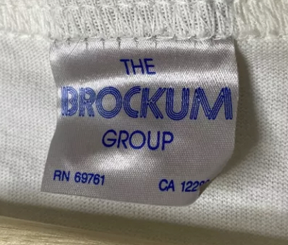History and Timeline of the Brockum T-Shirt Tag: 1974-1997
