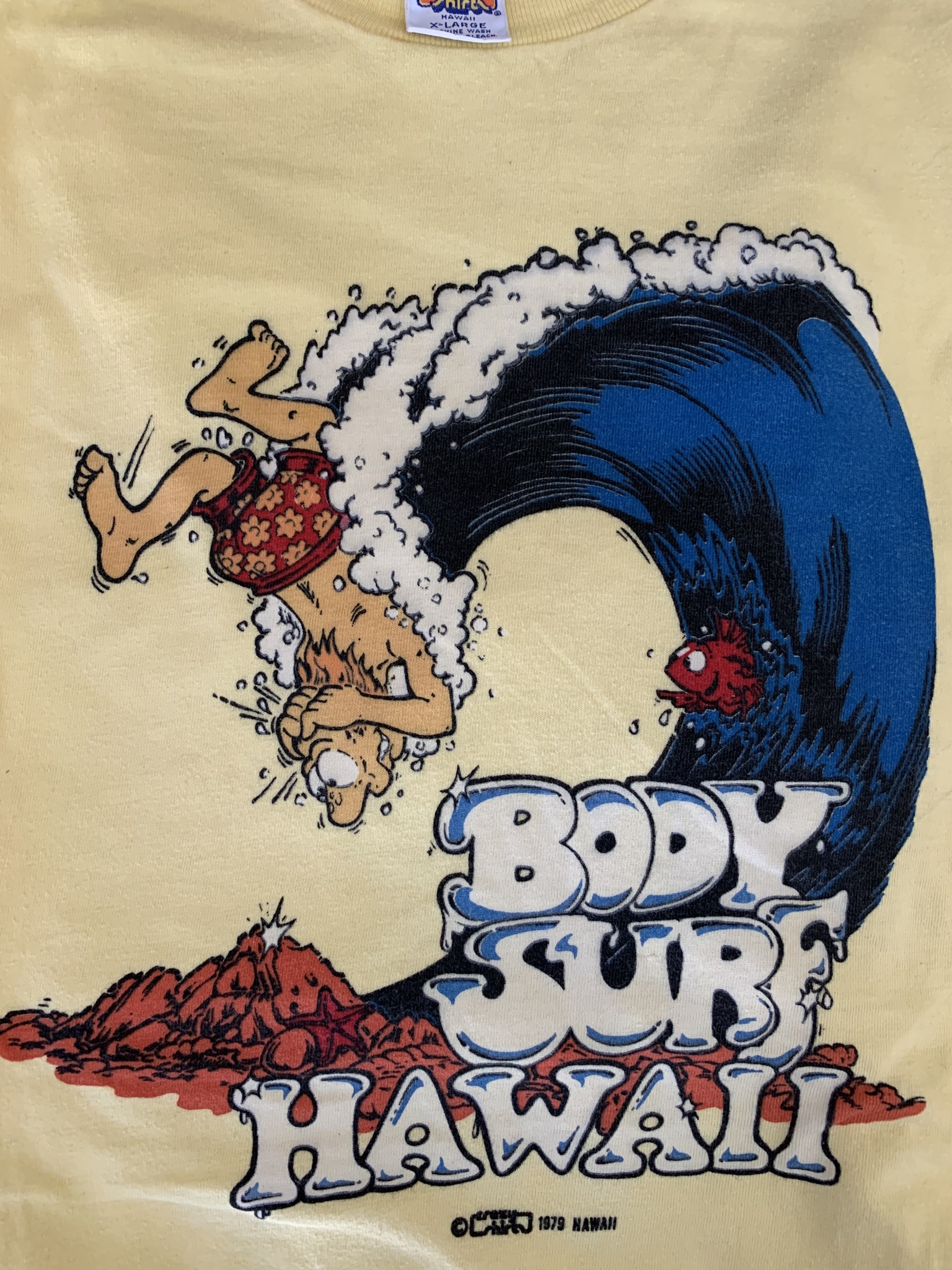 vintage 1979 body surf hawaii t-shirt crazy shirts