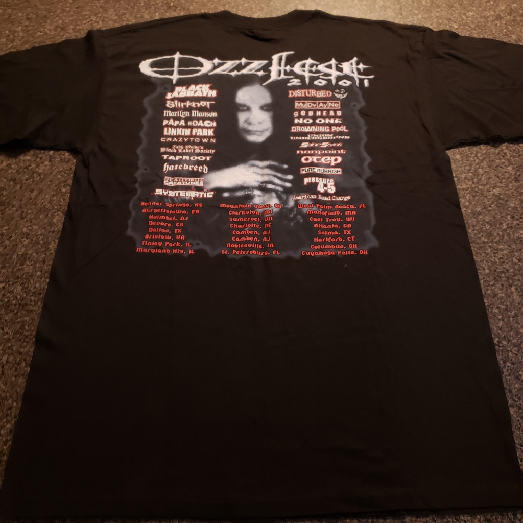 vintage ozzfest 2001 t-shirt back