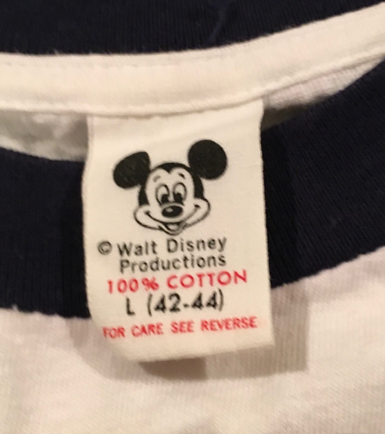 The History Of Disney Brand Vintage T-shirt Tags 1972-2010