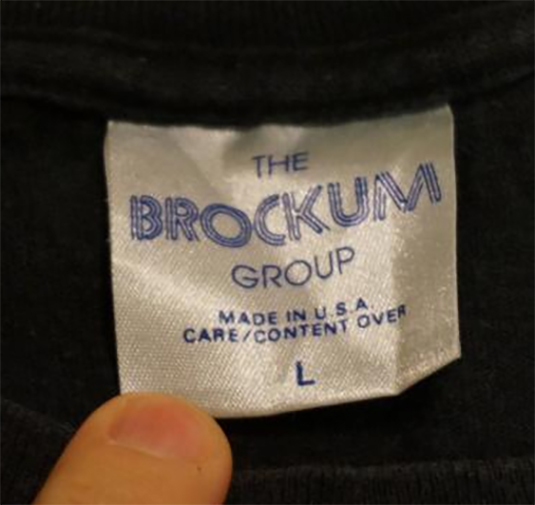 authentic vintage the brockum group t-shirt tag