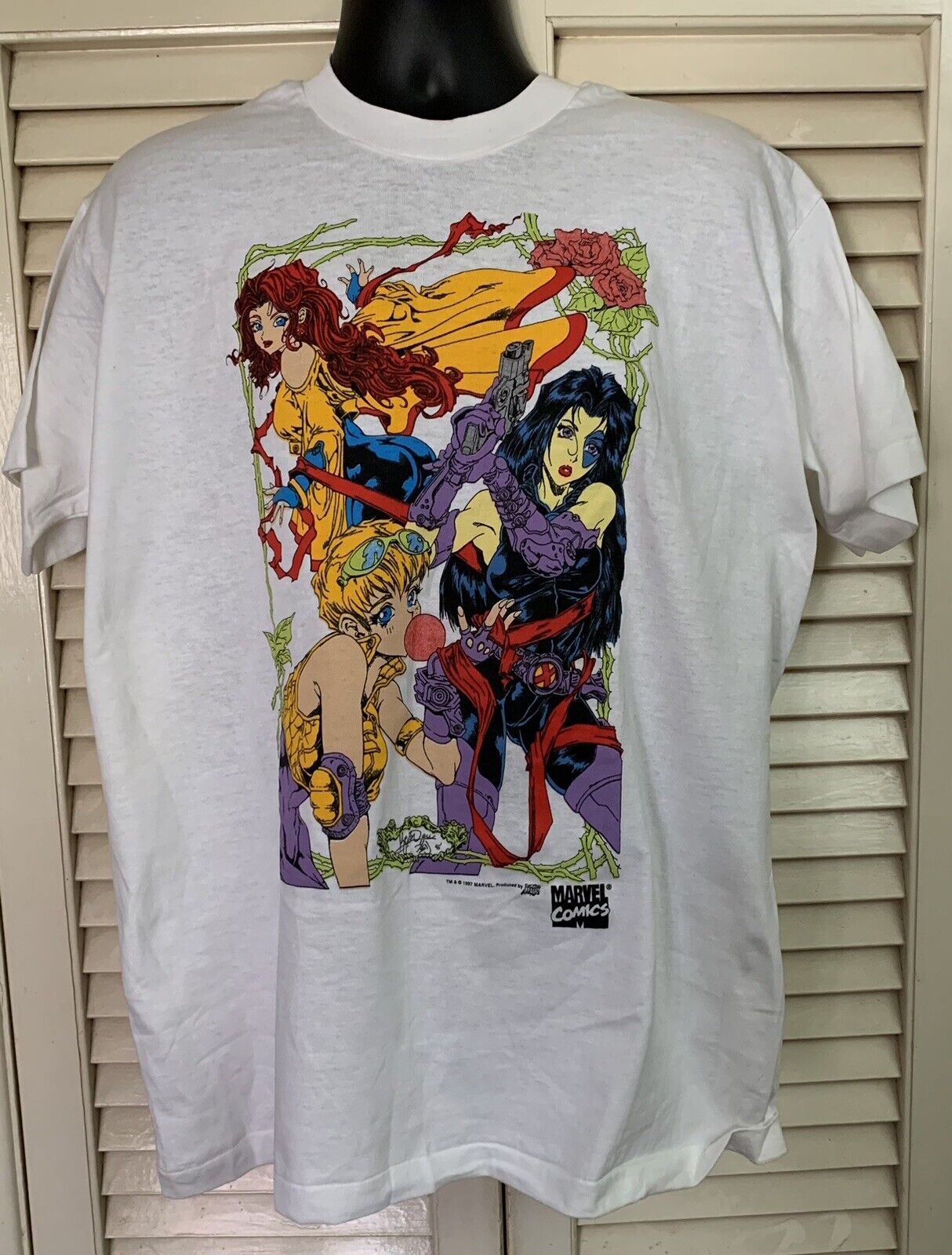 Vintage Women of Marvel Comic Images T-Shirt XL