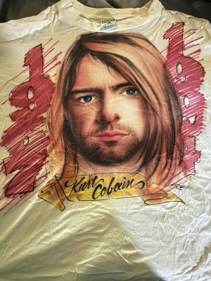 Vintage Custom Kurt Cobain Tribute T-Shirt Size XXL airbrush